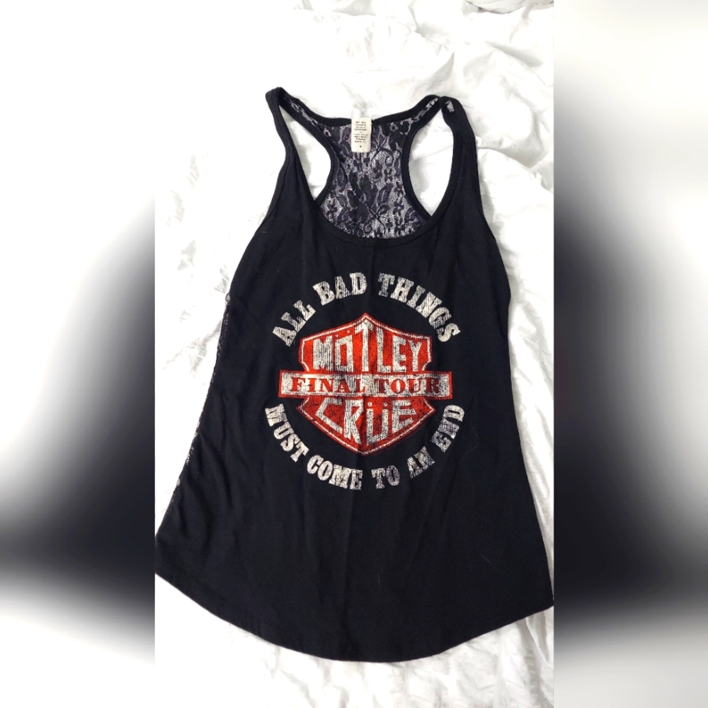 New Motley Crue final tour lace back tank top M